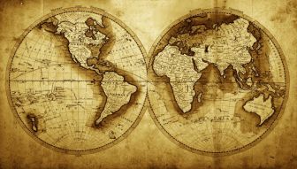 Фреска Полушария старинной карты мира