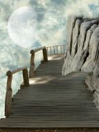 Фреска Луна и мост над облаками