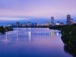 Фреска Фотография американского города с воды