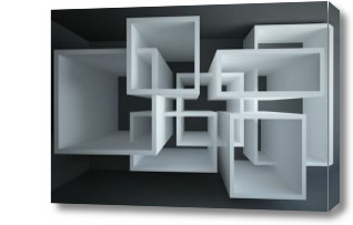 Картина Абстракция на стене кубы