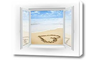 Картина Пляж за окном